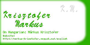krisztofer markus business card